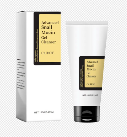 Snail Revive Moisturizer in a white tube with a black cap and yellow label, featuring sleek design, stands alongside packaging box.